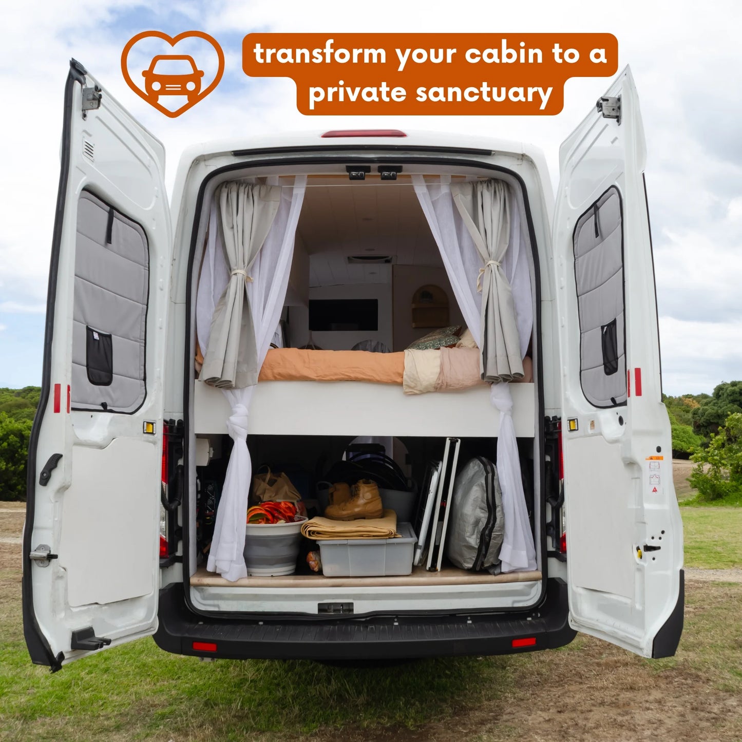 Ford Transit Window Cover - Rear Door Windows (Pair)