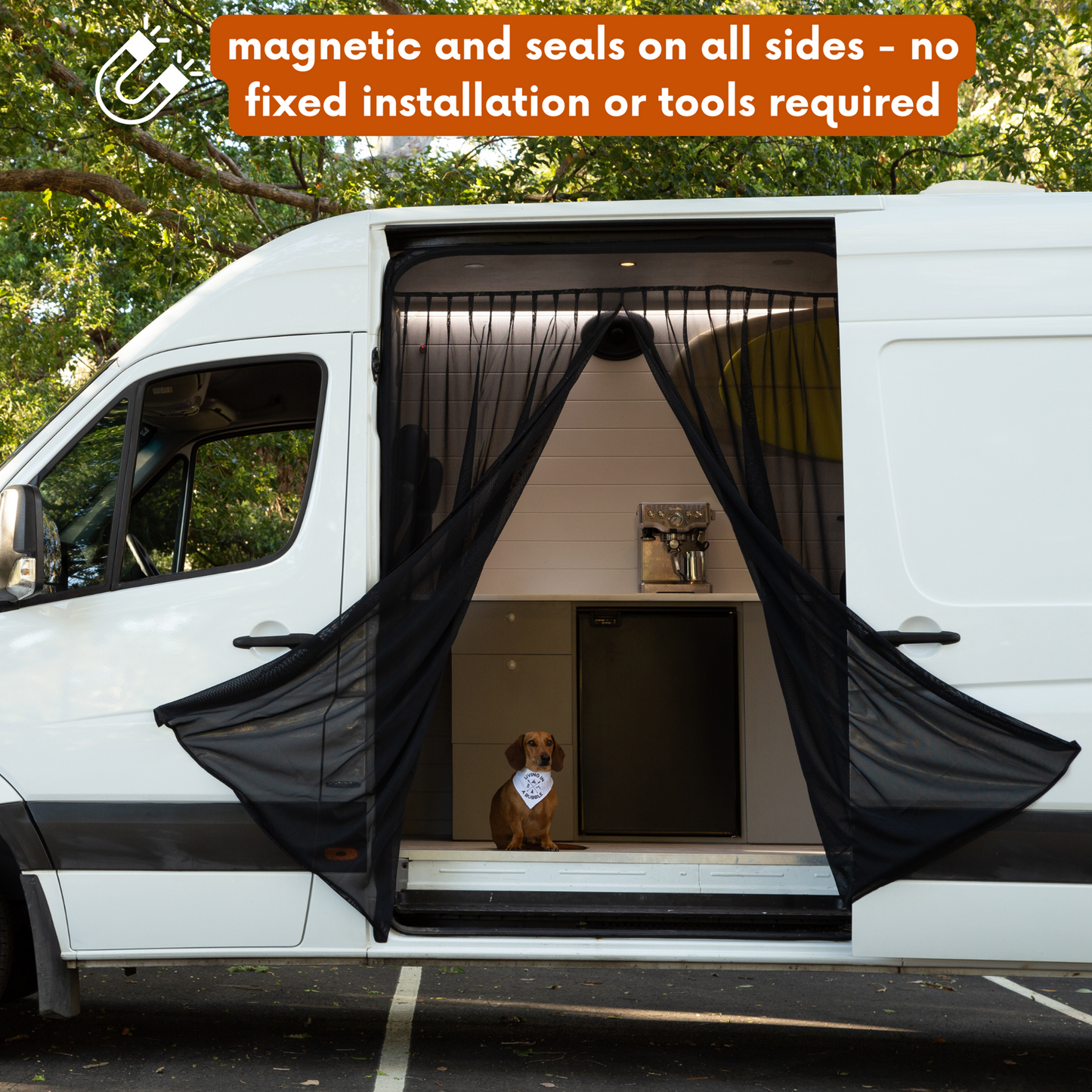 Magnetic Fly Screen 2 Products Bundle - Large Size - Black