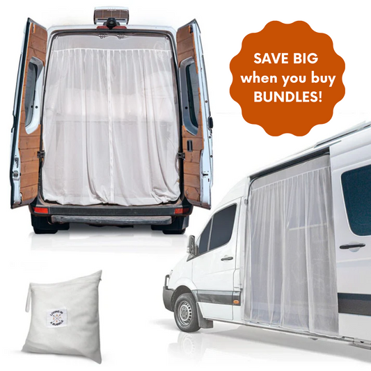 Magnetic Van Fly Screen - White (2 Pack Bundle)