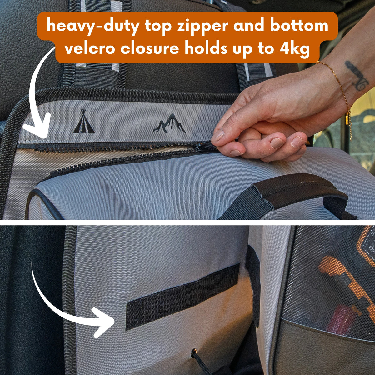 Premium Seat Back Shoe Organiser with Detachable Bag