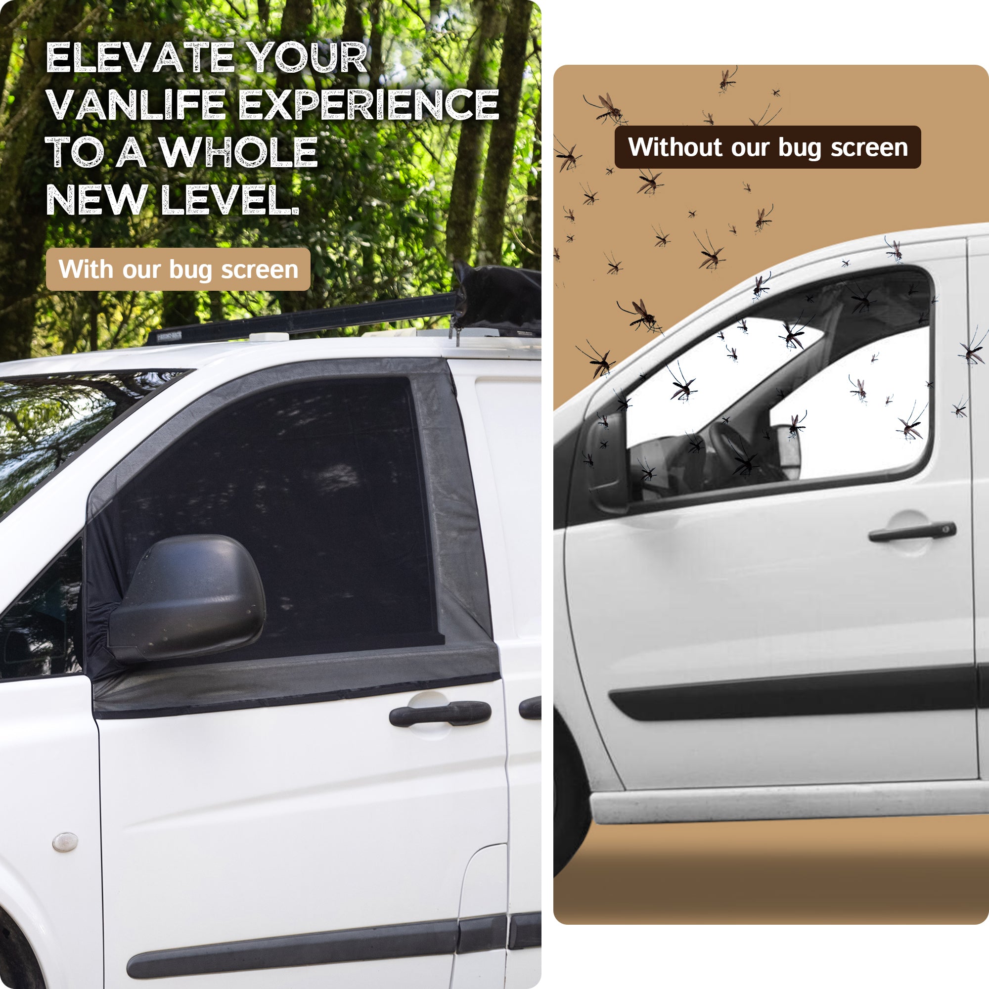 Magnetic Front Window Flyscreens For Cars And Vans