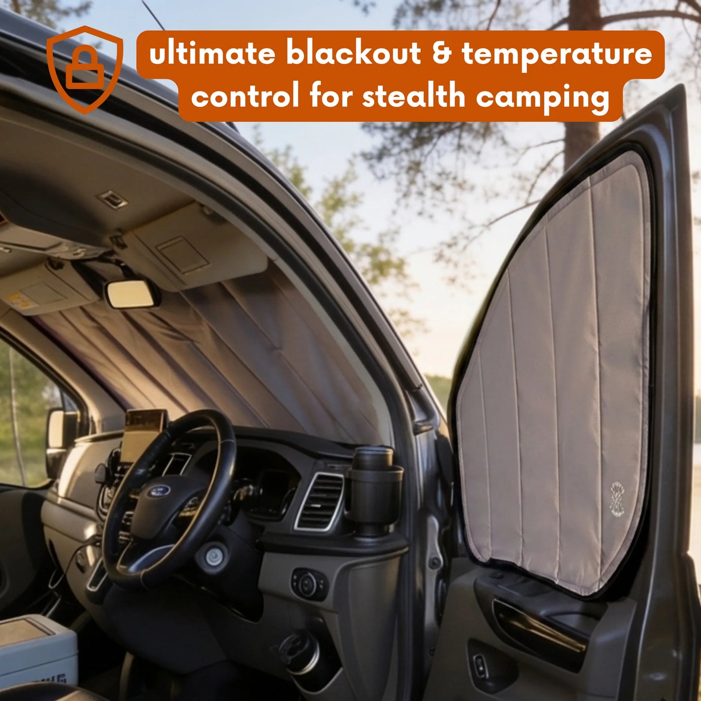 Ford Transit Custom Window Cover - Rear Door Windows (Pair)