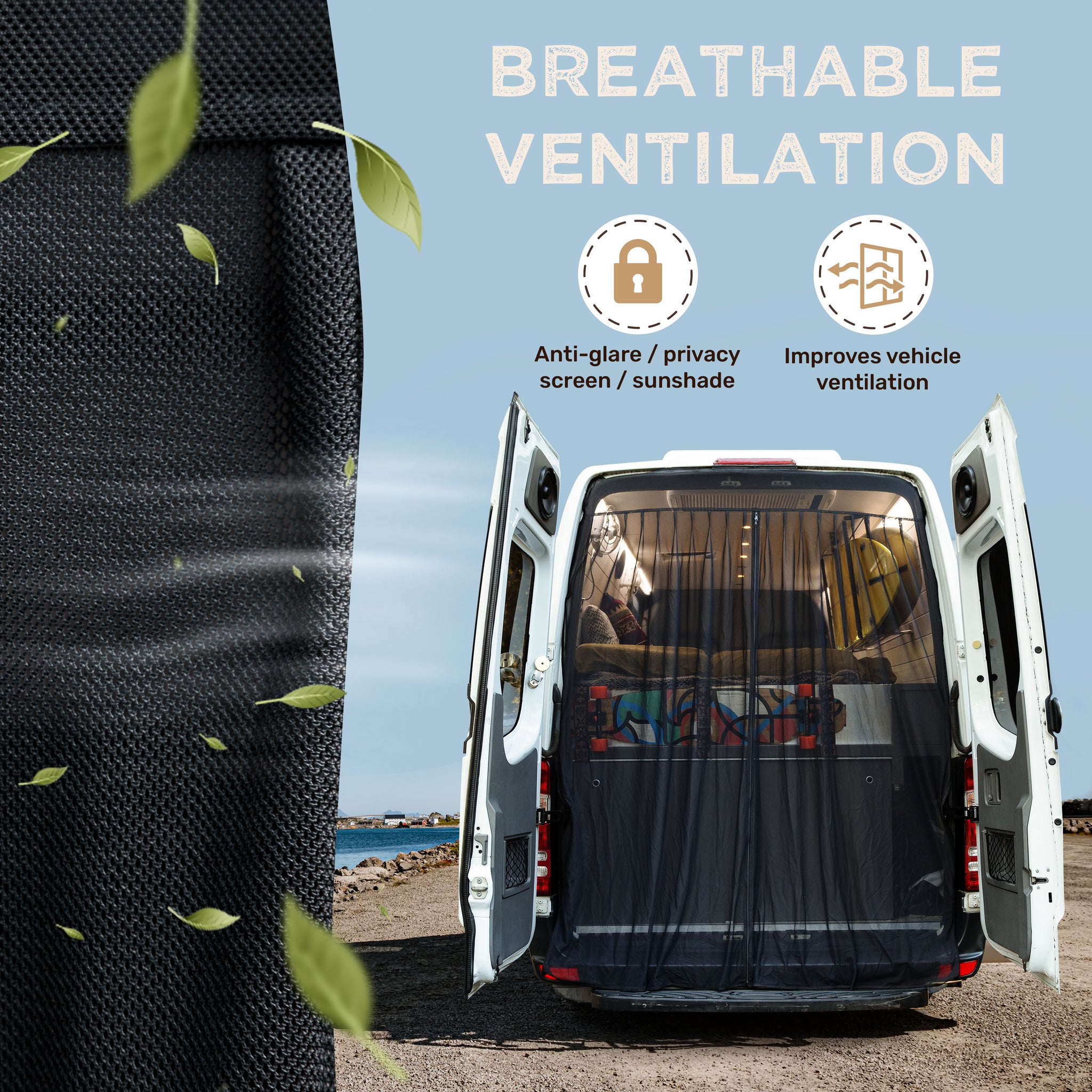 Magnetic Rear Door Van Fly Screen - Large Size